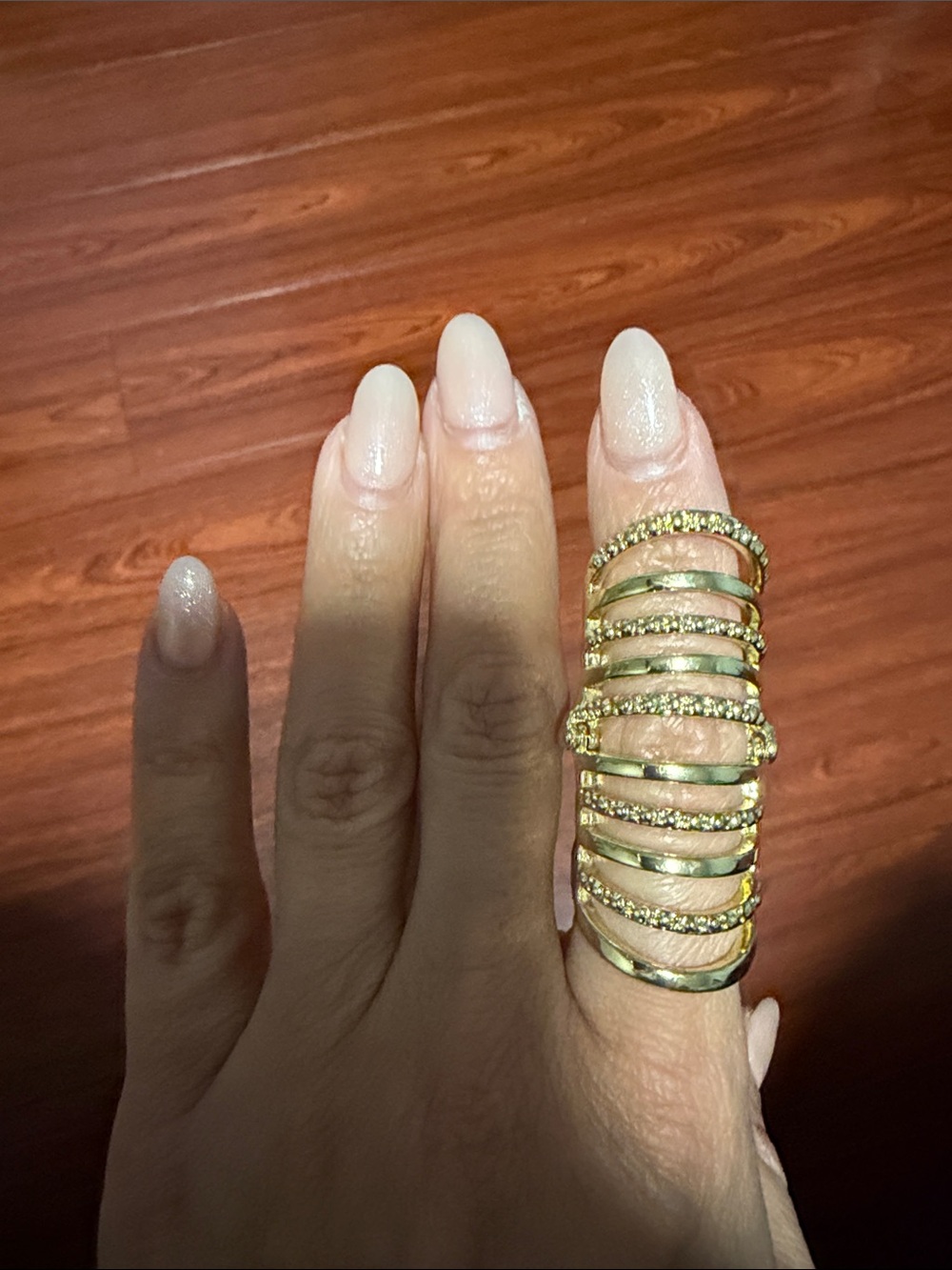 Gold Multi-Band Crystal Statement Ring - Women Jewelry